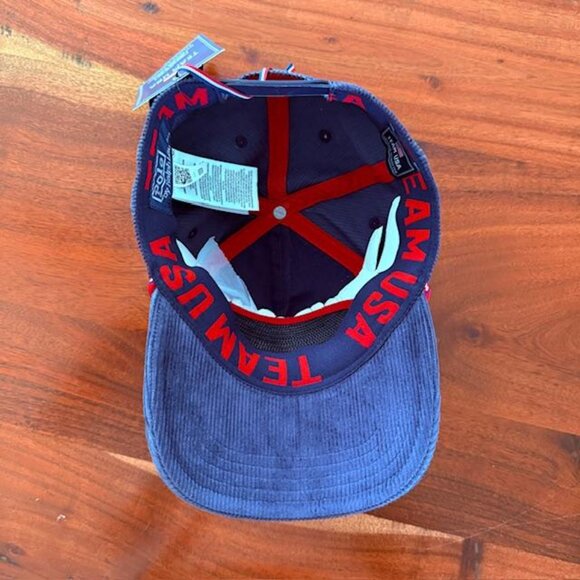 Polo Ralph Lauren Team USA 2026 Olympics Courduroy Cap Hat with Enamel Pins NWT - Picture 8 of 13
